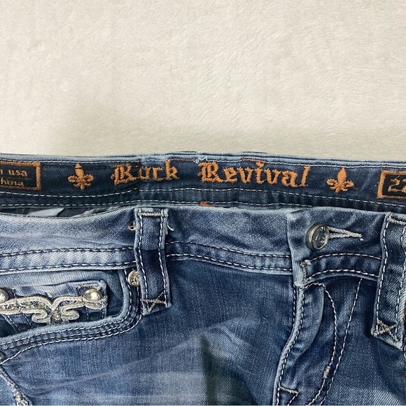 Rock Revival Women’s Vivian Cuffed Skinny Blue Jeans Size 27 - Picture 6 of 16